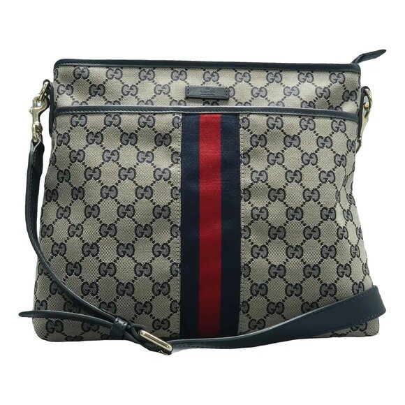 GUCCI Navy Cloth Shoulder Bag 597-021325 - Picture 1 of 12